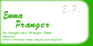 emma pranger business card